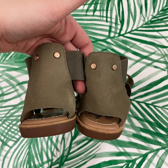 Sorel Ella Suede Cross Strap Sandals in Sage Green Women's Size 10 - Picture 5 of 7